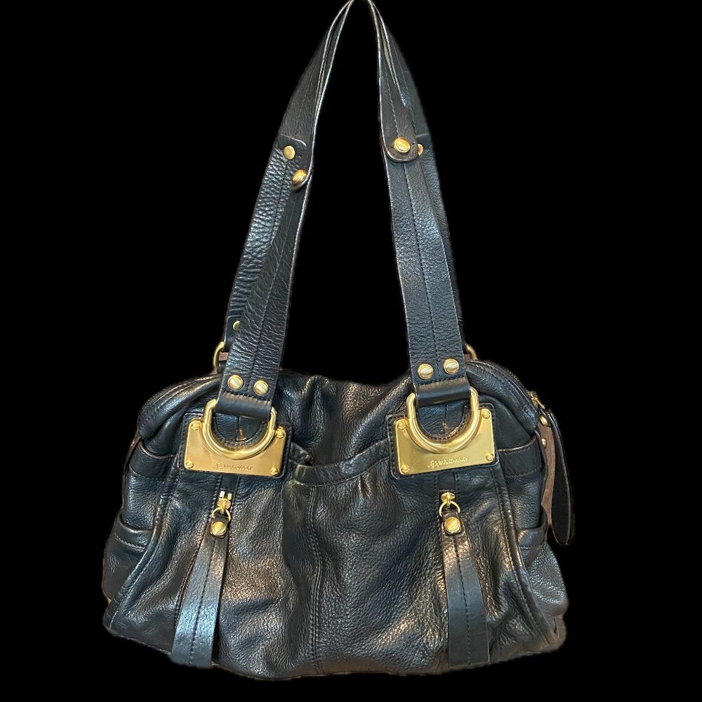 B Makowsky Black Leather Satchel